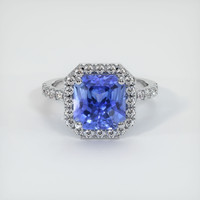 3.66 Ct. Blue Sapphire Ring, 10K White Gold 1