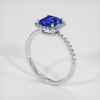 1.57 Ct. Blue Sapphire Ring, 10K White Gold 2