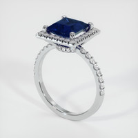 2.02 Ct. Blue Sapphire Ring, 14K White Gold 2