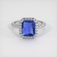 3.44 Ct. Sapphire Ring, 14K White Gold 1
