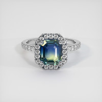 1.49 Ct. Bi Color Sapphire Ring, 14K White Gold 1