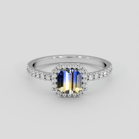 0.85 Ct. Bi Color Sapphire Ring, 14K White Gold 1