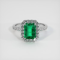 1.51 Ct. Emerald Ring, 18K White Gold 1