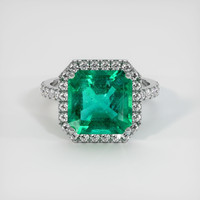 3.71 Ct. Emerald Ring, 18K White Gold 1