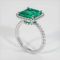 3.71 Ct. Emerald Ring, 18K White Gold 2