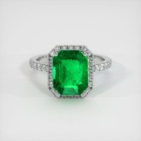 3.53 Ct. Emerald Ring, 18K White Gold 1