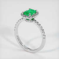 0.74 Ct. Emerald Ring, 18K White Gold 2