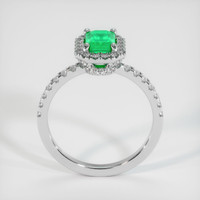 0.74 Ct. Emerald Ring, 18K White Gold 3