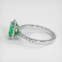 0.74 Ct. Emerald Ring, 18K White Gold 4