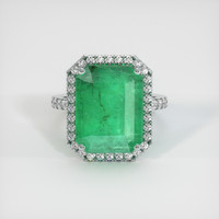 8.31 Ct. Emerald Ring, 18K White Gold 1