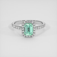 1.11 Ct. Emerald Ring, 18K White Gold 1