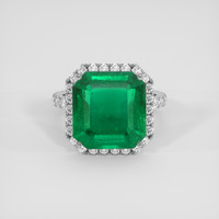 9.39 Ct. Emerald Ring, 18K White Gold 1
