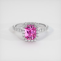 1.32 Ct. Pink Sapphire Ring, 18K White Gold 1