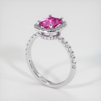 1.32 Ct. Pink Sapphire Ring, 18K White Gold 2