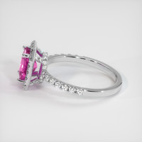 1.32 Ct. Pink Sapphire Ring, 18K White Gold 4