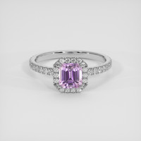 1.41 Ct. Purplish Pink Sapphire Ring, 18K White Gold 1
