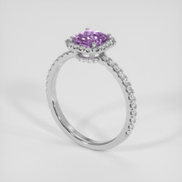 1.41 Ct. Purplish Pink Sapphire Ring, 18K White Gold 2