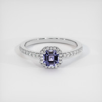 0.80 Ct. Purple Sapphire Ring, 18K White Gold 1