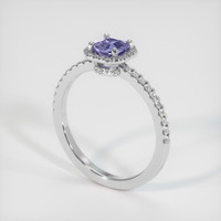 0.80 Ct. Purple Sapphire Ring, 18K White Gold 2