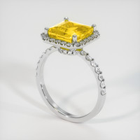 4.06 Ct. Yellow Sapphire Ring, 18K White Gold 2