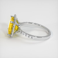 4.06 Ct. Yellow Sapphire Ring, 18K White Gold 4