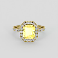 2.62 Ct. Yellow Sapphire Ring, 14K Yellow Gold 1