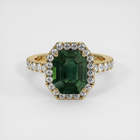3.26 Ct. Bluish Green Sapphire Ring, 14K Yellow Gold 1