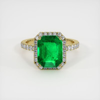 3.53 Ct. Emerald Ring, 18K Yellow Gold 1
