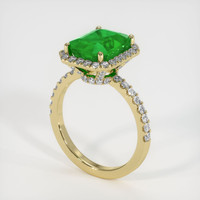 3.53 Ct. Emerald Ring, 18K Yellow Gold 2