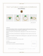 Emerald Ring 1.09 Ct., 18K Yellow Gold Appraisal