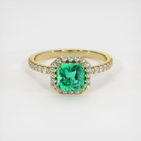 1.09 Ct. Emerald Ring, 18K Yellow Gold 1