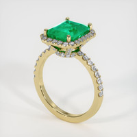 3.09 Ct. Emerald Ring, 18K Yellow Gold 2