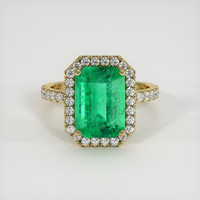 3.56 Ct. Emerald Ring, 18K Yellow Gold 1