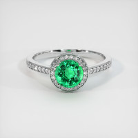 0.88 Ct. Emerald Ring, Platinum 950 1