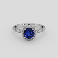1.07 Ct. Blue Sapphire Ring, Platinum 950 1