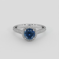 1.30 Ct. Blue Sapphire Ring, Platinum 950 1