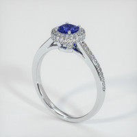 0.44 Ct. Blue Sapphire Ring, 10K White Gold 2