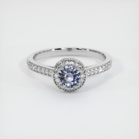 0.49 Ct. Purple Sapphire Ring, 14K White Gold 1