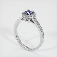 0.49 Ct. Purple Sapphire Ring, 14K White Gold 2