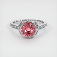 3.07 Ct. Padparadscha Sapphire Ring, 14K White Gold 1