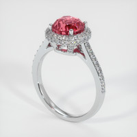 3.07 Ct. Padparadscha Sapphire Ring, 14K White Gold 2