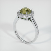 2.92 Ct. Greenish Brown Sapphire Ring, 14K White Gold 2