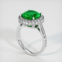 3.71 Ct. Emerald Ring, 18K White Gold 2
