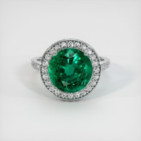 3.85 Ct. Emerald Ring, 18K White Gold 1