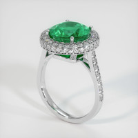 3.85 Ct. Emerald Ring, 18K White Gold 2