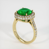 3.71 Ct. Emerald Ring, 18K Yellow Gold 2