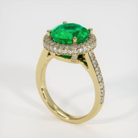 3.59 Ct. Emerald Ring, 18K Yellow Gold 2