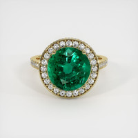 3.85 Ct. Emerald Ring, 18K Yellow Gold 1