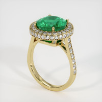 3.85 Ct. Emerald Ring, 18K Yellow Gold 2