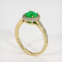 0.88 Ct. Emerald Ring, 18K Yellow Gold 2